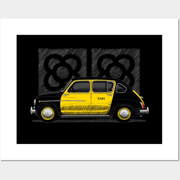 The Spanish 800 Taxi in Barcelona Wall Art by jaagdesign